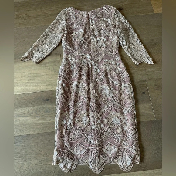 BHLDN Mackenzie Embroidered Dress Size US 6
Metallic Blush Gold Anthropologie - Picture 5 of 9